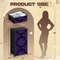 thumbnail image 3 of Dresser for Bedroom with 4 Storage Drawers Purple Floral Damask Black Dressers Chest of Drawers Steel Framed Fabric Organizers for Closet Living Room Hallway Large Capacity, 3 of 8