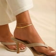 14K Gold Layered Ankle Bracelets For Women Stainless Steel Anklets