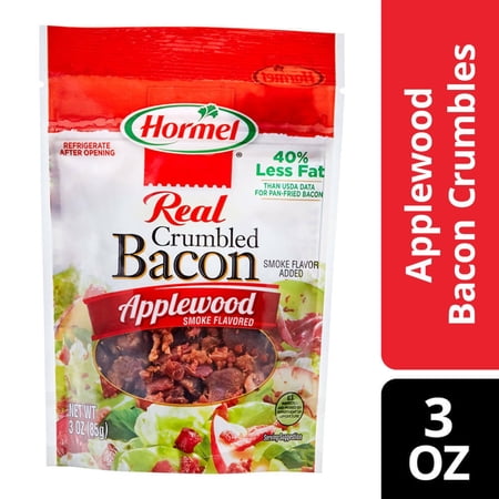 HORMEL Real Crumbled Bacon Topping, Applewood Smoke Flavored, Shelf Stable, 3 oz Plastic Bag