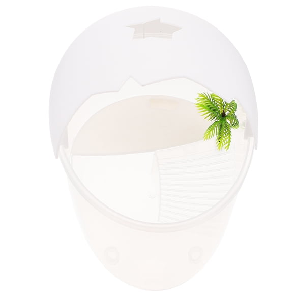 OULII Terrarium pour Tortues Blanc Plateforme pour Tortues en PP pour Animaux Conception Durable et Étanche 12.5 x 8.3 x 4.7 Pouces