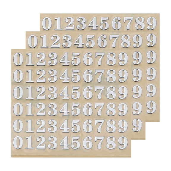 Uxcell 3 Sheets 4.5mm 0.18 inch Mini Number Stickers, Number 0-9 Sticker, Silver