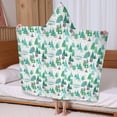 thumbnail image 5 of Green Christmas Tree and Text Pattern Hooded Bath Towel，60"x35" for Ages 3 To 12 Kids, Quick Dry Lightweight Soft Microfiber Hood Beach Towel Cover Up for Kids, 5 of 7