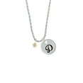 thumbnail image 2 of Delight Jewelry Goldtone Mini March - Hot Blue Crystal Heart Silvertone Script Initial Disc - D - Charm Necklace, 20"+3", 2 of 4
