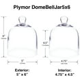 thumbnail image 2 of Plymor 5" x 6" Bell Jar Glass Display Dome Cloche, Walnut Wood Veneer Footed Base (Interior size 4.75" x 4.5"), 2 of 2