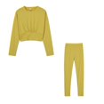 thumbnail image 1 of Conjunto de dos piezas formado por traje deportivo y pantalón corto, color liso, para otoño e invierno, para mujer, 1 of 5