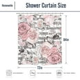 thumbnail image 2 of Pink Flower Shower Curtain Floral 72Wx84H Inch Extra Long Gray Stripes Watercolor Elegant Rustic Rose Leaves Nature Plant Artwork Waterproof Polyester Fabric Bathroom Bathtub, 2 of 6