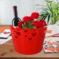 thumbnail image 7 of Valentines Day Red Heart Scalloped Plastic Buckets for Organizing Home Kitchen Birthday Party Favor Candy Snack Goodies Chocolate Treats Storage Container Decoration Gift Empty Basket Supplies, 7 of 7