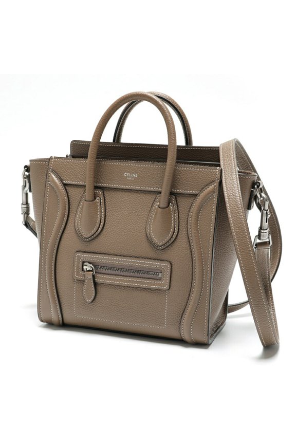 Pre-Owned CELINE Luggage Nano 189243DRU.09SO 168243DRU.09SO Drummed Calfskin Suri... (Good)