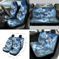 thumbnail image 2 of Renewold Wolf Forest Blue Car Seat Cover Full Set 15 PCS, with Steering Wheel Cover Seat Belt Strap Pad Trash Bag Mount Phone Holder Rearview Mirror Accessories Cup Holder Keychain, 2 of 7