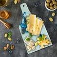 thumbnail image 5 of Horses Cutting Board, Gallop Animal Motif Rearing up Blazing Devilish Moving Freely Theme Print, Tempered Glass Cutting and Serving Board, Wine Bottle Shape, Dark Blue and White, by Ambesonne, 5 of 5