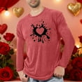 thumbnail image 2 of VBTAPA Happy Valentines Day Long Sleeve Shirt for Men Heart Graphic Tees Lightweight Stylish Casual Workout T-Shirts Red M, 2 of 5