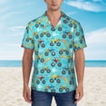 thumbnail image 2 of Bingfone Men's Short Sleeve Button Down Shirts Hawaiian Cartoon Monster Truck Printed Beach Shirt, 2 of 7