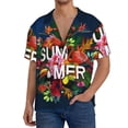 thumbnail image 3 of Disketp Men's Hawaiian Summer Birds and Flowers Print Shirts Button Down Holiday Beach Shirts-Small, 3 of 7