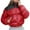 Red, variant on QUYUON Cropped Down Coat Women Winter Thicken Warm Puffer Jackets Band Collar Long Sleeve Cuff Sleeve Short Length Padded Outerwear Coats with Pockets Full Zip Quilted Jackets Green XL