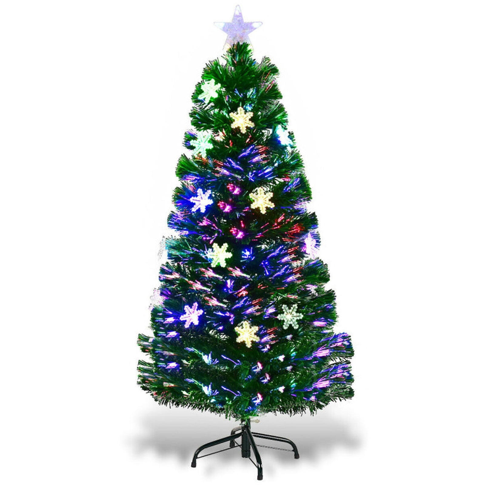 RUIE, 4 ft, Pre-Lit Artificial Christmas Tree, Small Pre-Lit Tree, 170 Branch Tips, Green, Hinged Branches for Christmas Party Living Room Decor