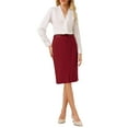 thumbnail image 2 of INSPIRE CHIC Women's Business Pencil Skirt High Waist 2025 Formal Work Knee Length Skirts XL Red, 2 of 5