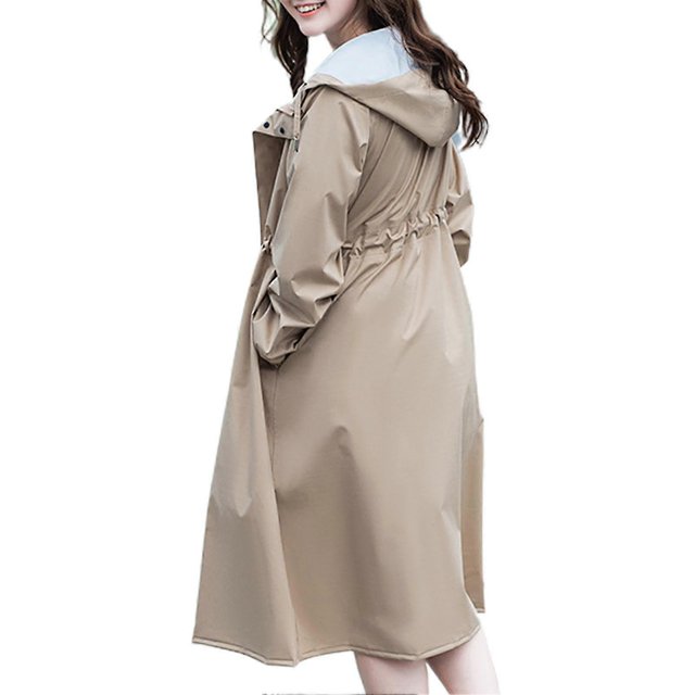 Imperméable Long pour Femme, Léger, Imperméable, Réutilisable, à Capuche, pour l'Extérieur