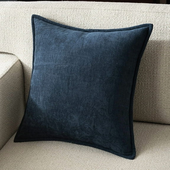 XmhyTop 1 Pack Small Square Throw Pillow, 40*40CM Dark Blue Chenille Pillow with PP Cotton Filling, Fresh Accent to Brighten Home Decor