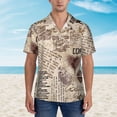 thumbnail image 2 of Logiee Abstract Coffee Pattern With Letters Print Mens Hawaiian Shirts,Loose-Fit Short Sleeve Button Down Tropical Aloha Beach Shirt,Summer Vacation Wedding Tops,3X-Large, 2 of 7