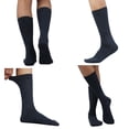 thumbnail image 4 of MANARC Men Crew Dress Socks Soft Comfortable Thin Fine Elegant Durable Breathable. 3 Pack Black, Melange Grey, Melange Blue., 4 of 5