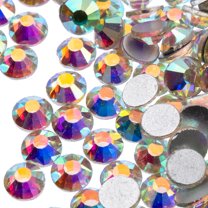 Crystal Lane DIY 288pcs SS34 (7.27mm) Crystal AB | Glass Round Flat Back Rhinestones