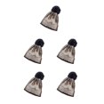 thumbnail image 3 of Jumpingount Invierno Metálico Bling Gorros de punto Gorros térmicos Pompom Ball Skullies Hairball Accesorios de esquí Regalos dorados Oro 5piezas, 3 of 6