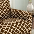 thumbnail image 3 of Great Bay Home Stretch Printed Washable Chair Slipcover  (Chair, Chocolate), 3 of 5
