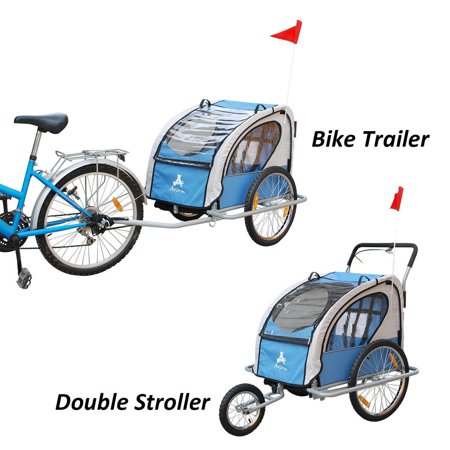 Remorque Bebe Velo Poussette Jogger Bebe 2 En 1 Siege Enfant Velo Bleu Walmart Canada