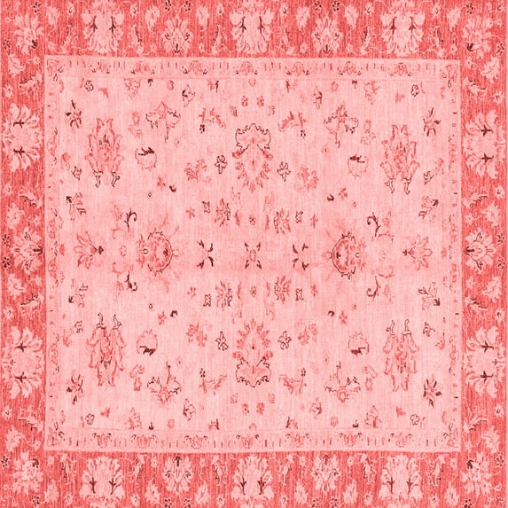 Ahgly Company Indoor Square Abstract Red Modern Area Rugs, 4' Square