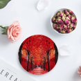 thumbnail image 4 of XDDJA Autumn Romantic Forest with Red Fallen Leaves and Trails Set of 6 Round Coaster for Drinks, Absorbent Ceramic Stone Coasters Cup Mat with Cork Base for Home Kitchen Room Coffee Table Bar Decor, 4 of 5