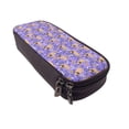 thumbnail image 6 of Picia Pugs and Flowers Pattern Large Capacity PU Leather Pencil Case Organizer Pen Marker Holder Double Zipper Storage Bag Big Pencil Pouch for College Office, 6 of 6