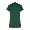 thumbnail image 5 of AXXD Womens Casual Tops Green Basic Summer 2024 Solid Color Short Sleeve Casual Round Neck Side Split Trendy T Shirt Short Sleeve Round Neck Top, 5 of 6