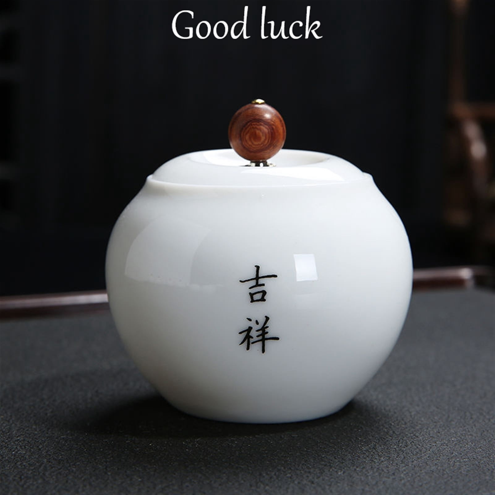 Pet Urn Suet Jade White Porcelain Ceramic Cremation Jar Mini Trumpet Sealed Jar Storage Jar Souvenir Jade Like Porcelain