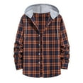thumbnail image 2 of fartey Mens Flannel Plaid Hooded Shirts Jacket Casual Fall Winter Long Sleeve Button Down Flannel Shirts, 2 of 4