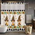 thumbnail image 3 of Honey Gnome No Hook Shower Curtain with Snap in Liner Yellow Sunflower Black Plaid Vintage Linen Farms Waterproof Bathroom Shower Curtain with See Through Top Window for Bathtub 72" x 78", 3 of 9