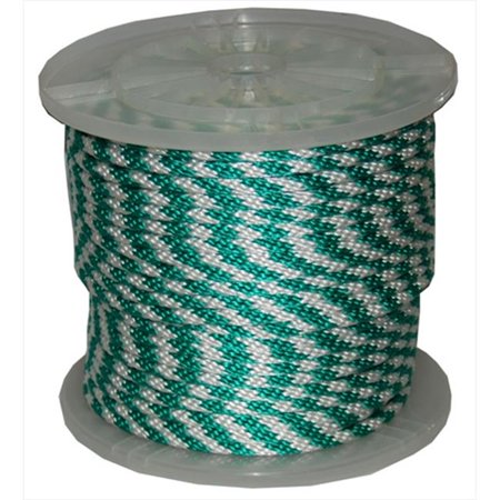 

T.W. Evans Cordage 98329 .375 in. x 100 ft. Solid Braid Propylene Multifilament Derby Rope in Green and White