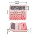 thumbnail image 2 of Calculadora mecánica de 12 dígitos de batería Uxcell, con interruptor, color rosa, 2 of 5