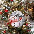 thumbnail image 5 of Welcome Sign for Front Door, Christmas Grey Snowman Round Metal Wall Art Wreaths, Winter Snowflakes Rustic Xmas Trees Outdoor Indoor Wall Hanging Sign for Porch Decor Housewarming Gifts 7.9 Inch, 5 of 8
