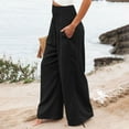 thumbnail image 5 of Enjoytime Loose Pants for Women Winter Solid Color High Waisted Wide Leg Pants Office Business Casual Trousers with Pockets 2025 Black S, 5 of 8