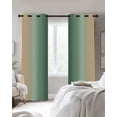thumbnail image 4 of Sage Green Yellow Ombre Blackout Curtains for Bedroom Living Room Darkening Curtains 63 Inches Long Farmhouse Modern Gradient Art Window Curtain 2 Panels Set Window Treatment Grommet Drapes 52"x63", 4 of 9