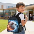 thumbnail image 4 of HUIACONG Fire Lightning Soccer Print Kids Backpack 13.5 Inch Water Repellent Lightweight School Bag with Large Capacity Breathable Padded Adjustable Straps for Boys Girls Ages 3+ School Travel, 4 of 7
