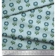 thumbnail image 2 of Soimoi Poly Georgette Fabric Leaves & Floral Block Printed Fabric 1 Yard 42 Inch Wide, 2 of 3