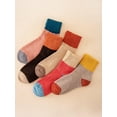thumbnail image 2 of Zhengup Women's 5 Pairs Flower Embroidery Toe seamed Soft Crew Socks, 2 of 4