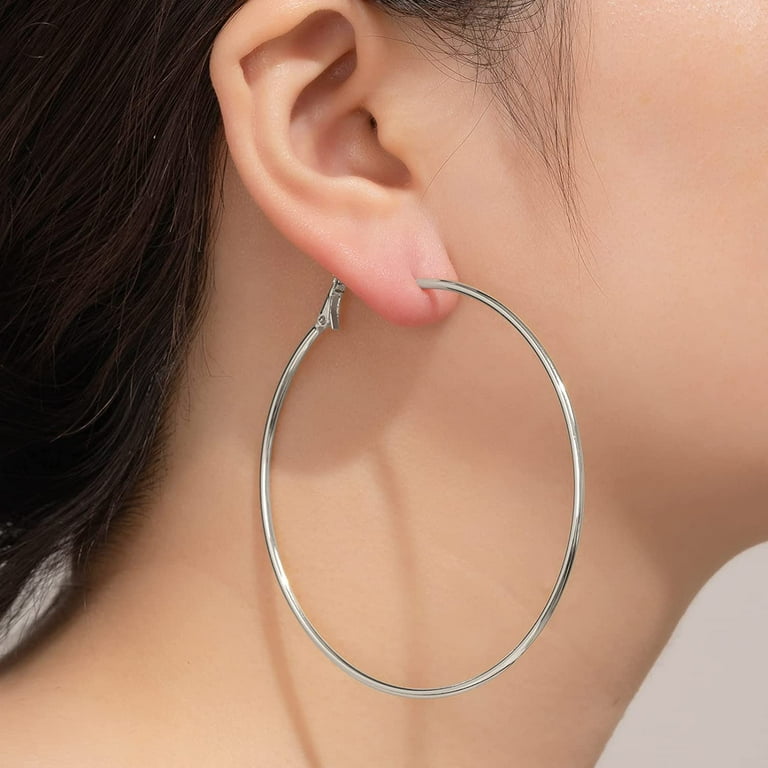 Big gold hoop earrings 14k gold clearance