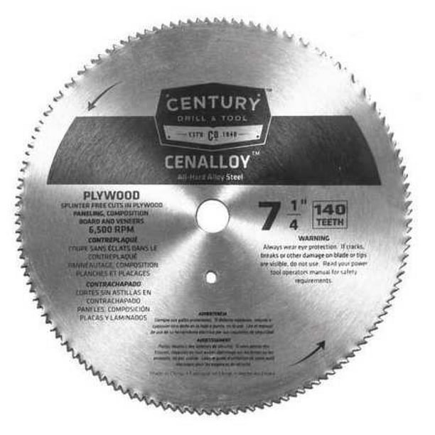 CENTURY DRILL AND TOOL 08206 71/4",140Teeth Plywood Circular Saw