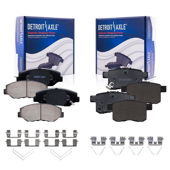 Detroit Axle - 4pc Front Rear Brake Pads for 2011-2017 Honda Accord Ceramic Brake Pads with Hardware 2012 2013 2014 2015 2016 Replacement