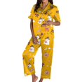 thumbnail image 4 of CQXIDFH Pajamas for Women Set Plus Size Halloween Pumpkin Print Short Sleeve Top with Long Pants Set Fall Sleepwear Soft Comfy Pj Sets, 4 of 5