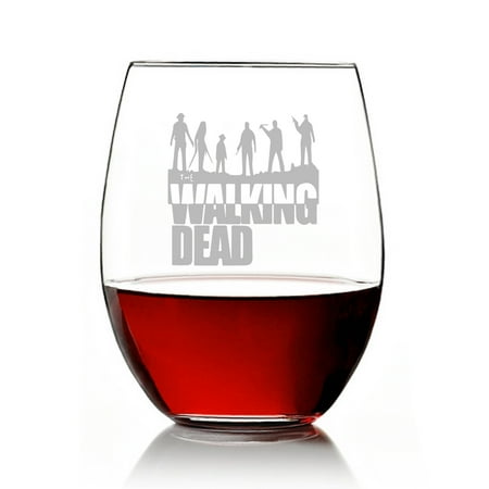 Walking Dead Engraved 15 Oz Stemless Wine Glass Walmart Com