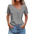 thumbnail image 1 of Camisetas de Manga Corta para las Mujeres a Cuadros Impreso Botón Casual Camiseta, Camisetas de Mujer Casual para Primavera Verano, 1 of 4
