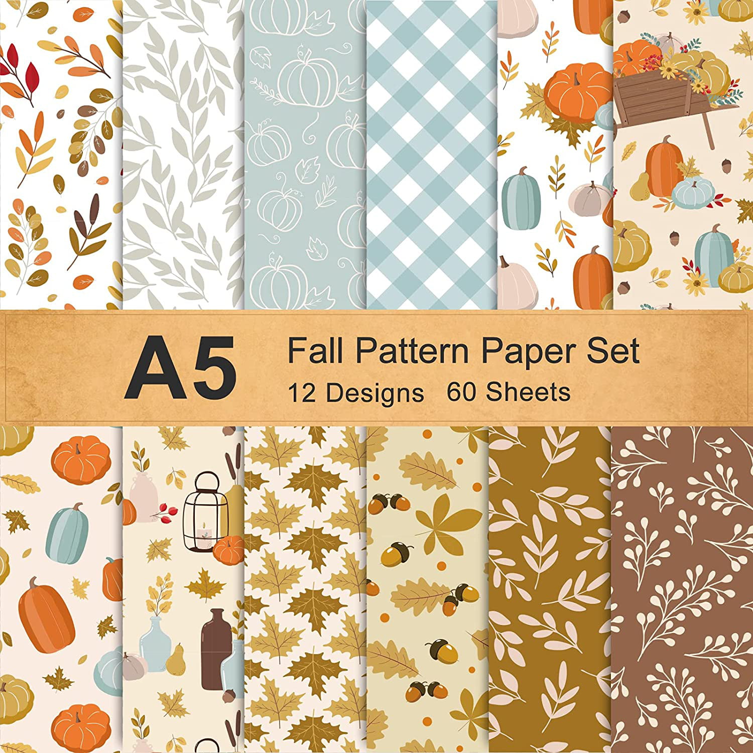 Autumn Fall and Soft Gold Digital paper